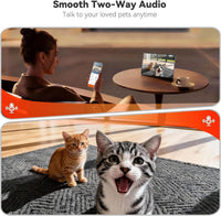 WOPET Automatic Cat Feeder with Camera for Two Cats, 2-Way Audio - White/Orange / Camera - image 2