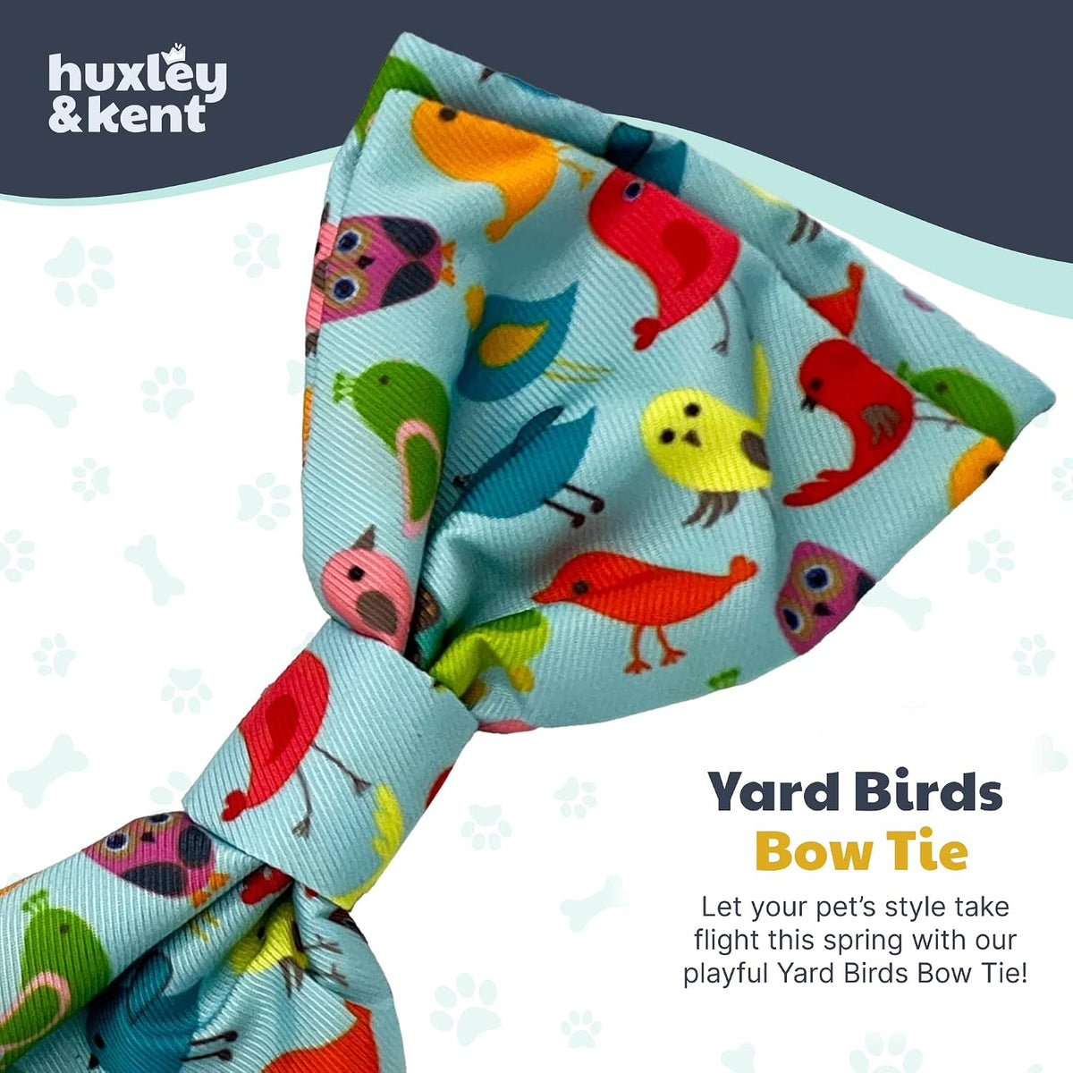Huxley & Kent Pet Bow Tie for Dogs & Cats - Yard Birds / Large - image 2