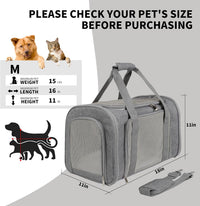 Cat Dog Carriers Soft-Sided - 20.0"L x 13.0"W x 13.0"H / grey - image 4