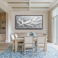 Quorin Feather Dove Bird Large Wall Art White Gray Holy Wings Pictures Peaceful Birds Flying Wall Decor Canvas Print Painting Artwork for Bathroom Living Room Bedroom 60L x 30W