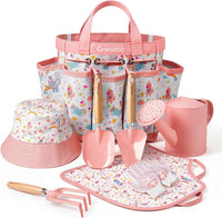 Grenebo 8-Piece Kids Gardening Set with Garden Tools for Kids - C-pink