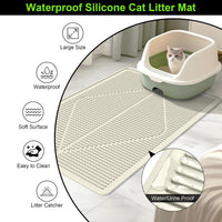 Rubber Cat Litter Mat Litter Box Mat - Pearl / XXL-38" x 25" Thickened - image 2