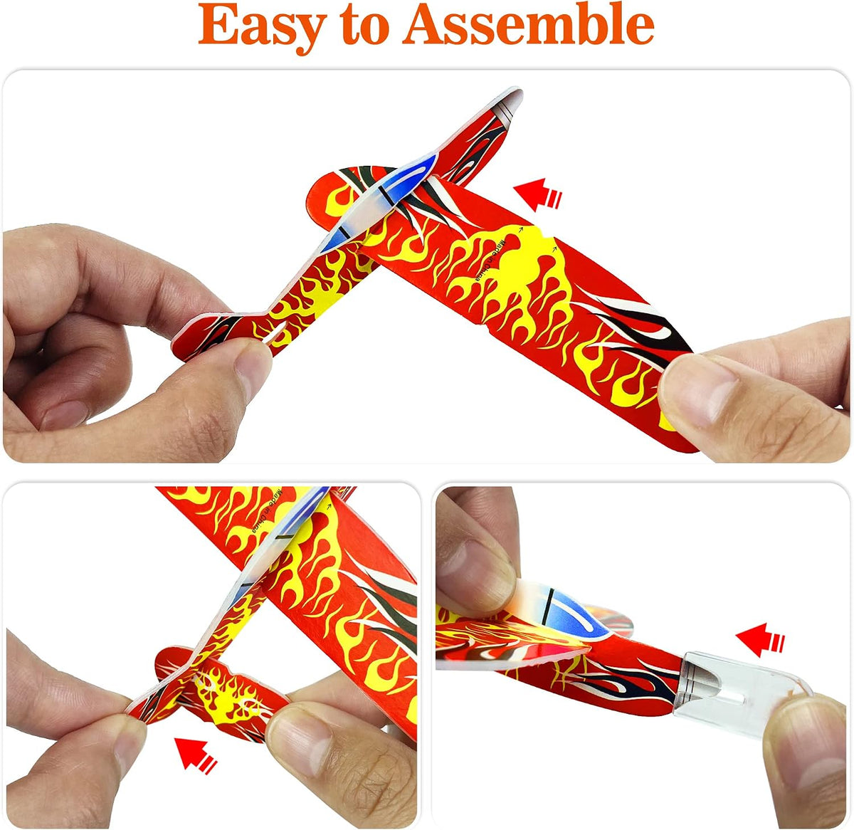 XIPEGPA 60 pack of colorful glider airplanes for kids to assemble and fly - view 4
