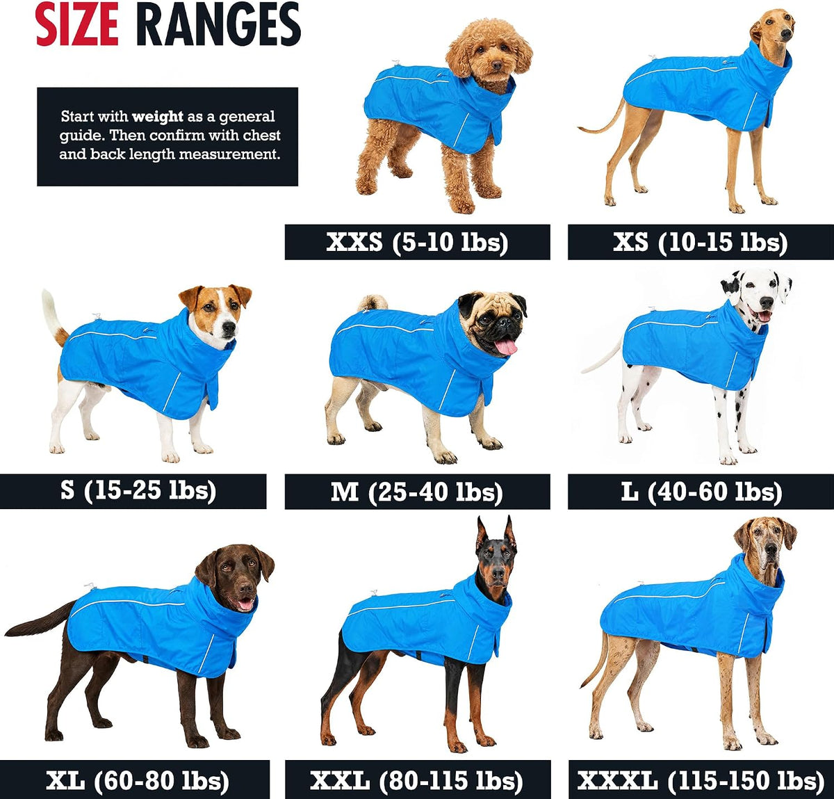 Tuff Pupper Waterproof Dog Raincoat - Pacific Blue / Large (40-60 lbs) - image 2