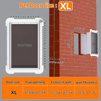 3-Flap Never Rust Extra Large Dog Door for Doors with Sliding Lock - X-Large / For Wall - image 2