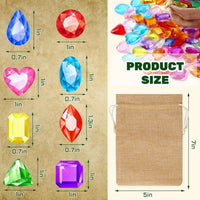 MARFOREVER 150 colorful acrylic pirate treasure gems with gunny bag - view 8