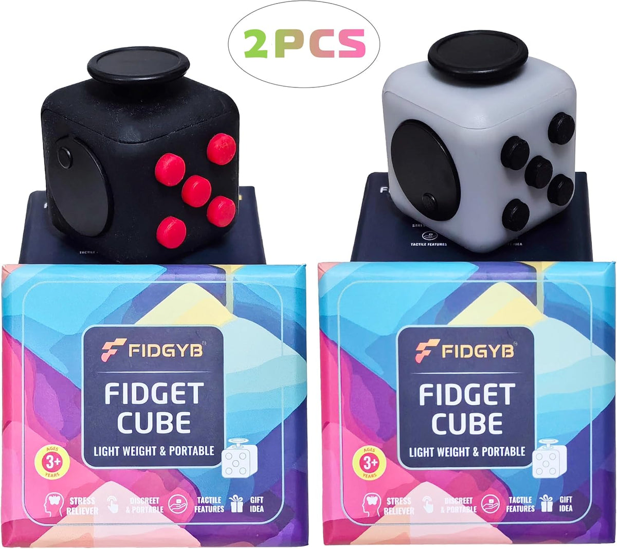 Cube Fidget Toy for Adults & Kids, Smooth - BR+LGB - image 2