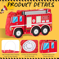 Aoriher Construction Dump Truck Excavator Piñata with Blindfold Bat – Fun for Kids & Family - Firefighter - image 3