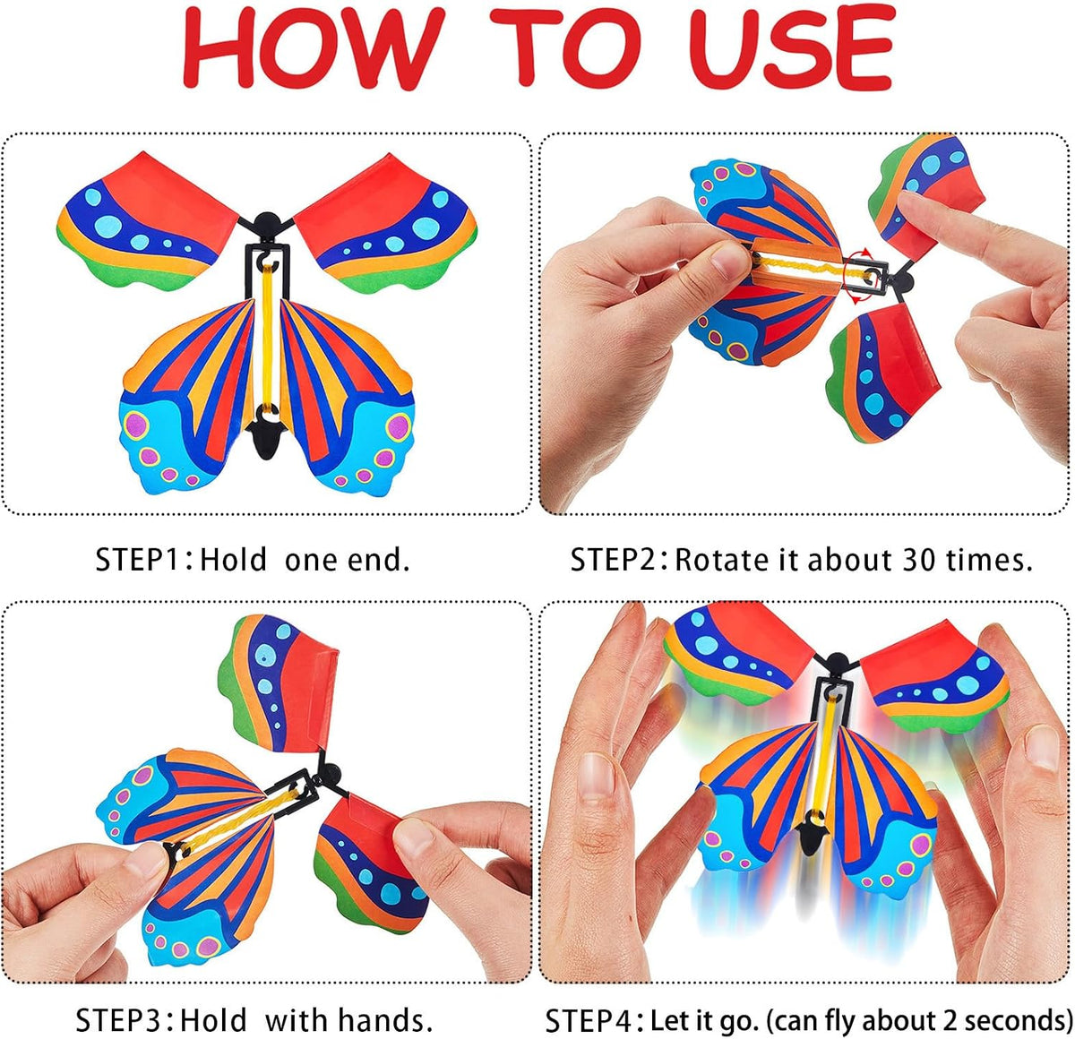 Sumind 5 Pcs Flying Butterfly Wind up Magic Butterfly Cards Toys - image 3