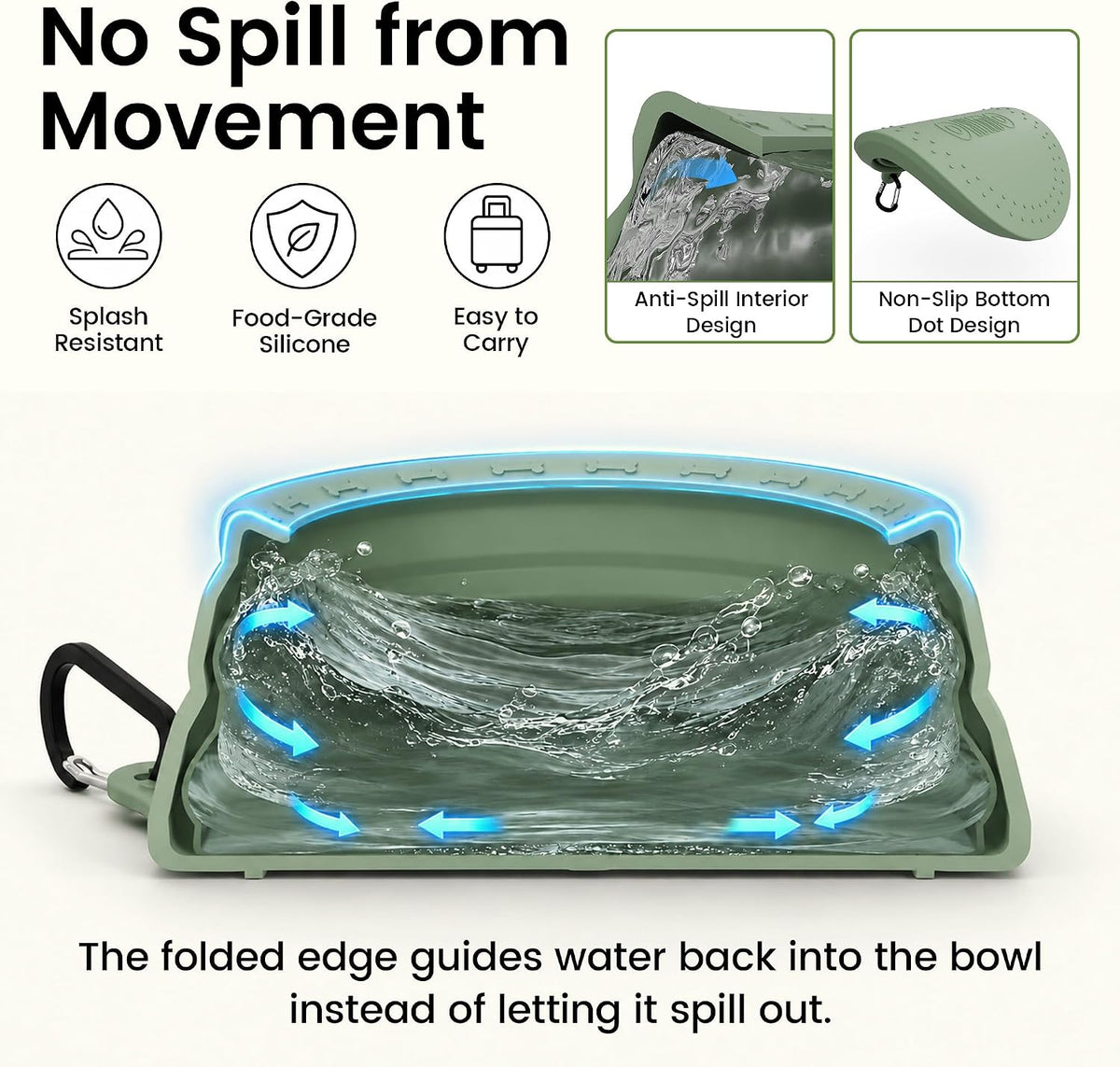 OHMO Cat Food Mat, Silicone Pet Feeding Mat, 18x9.8 - Combo / Mat + RT Bowl - image 4