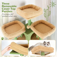 Globlazer Cat Tree Tower for Multiple Adult Cats, F82 - 82 inch / Green - image 3