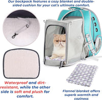 Lollimeow Cat Carrier Backpack, Bubble Dual Expandable Backpack Carrier, Pets and Small Dogs,Airline-Approved, Designed for Travel, Hiking, Walking & Outdoor Use (Dual Expandable-Green)