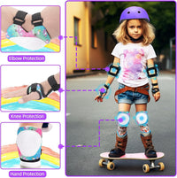 Toddler Kids Bike Helmet Set with Knee Elbow Pads - Pinkbluegreen/Colorful / Medium: 21.7"-22.8"/55-58cm - image 2