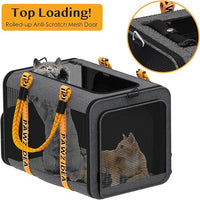 PAWZIDEA Expandable Pet Carrier with Wheels, 24x16x16in Large Cat Carrier for 2 Cats, Soft-Sided Dog Carriers for Small Medium Dog, Collapsible Rolling Travel Bag w/Telescopic Handle, Shoulder Straps