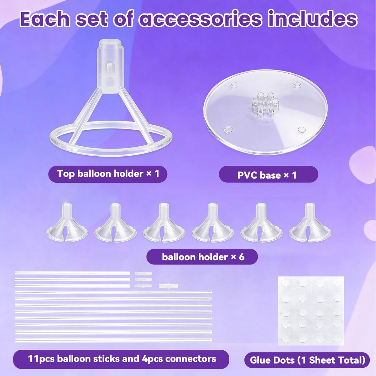 JOYYPOP 4 Sets Balloon Stand Kit For Table - 4 Pack Clear - image 4