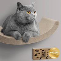 Cat Wall Shelves Set, Indoor & Outdoor by Pryde Pets - Oatmeal / 1 Curved Cat Climber