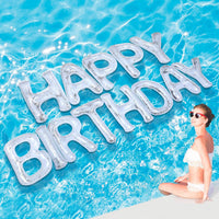 Shappy Happy Birthday Pool Floats Balloon – Fun for Kids & Family - White / 20'' / Sequins