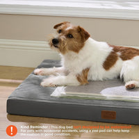 Bedsure ComfyFleece Large Dog Bed for Crate with Washable Cover - 35x22x2.8 / Charcoal Grey - image 2