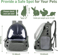 Cat Backpack Carrier Clear Bubble Window for Cats & Small Dogs up - Gray - image 2