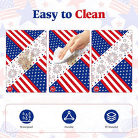 Childom 3 Pack Black and Gold Tablecloths for Events - Red White Blue - image 2