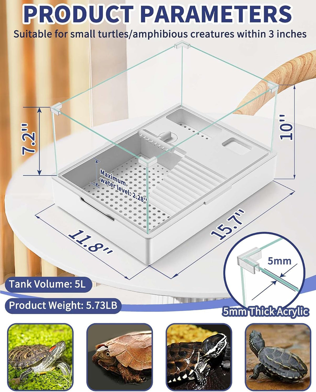 MoonOrange Turtle Tank Kit - M Kit-15.7” x 11.8” x 10” - image 3