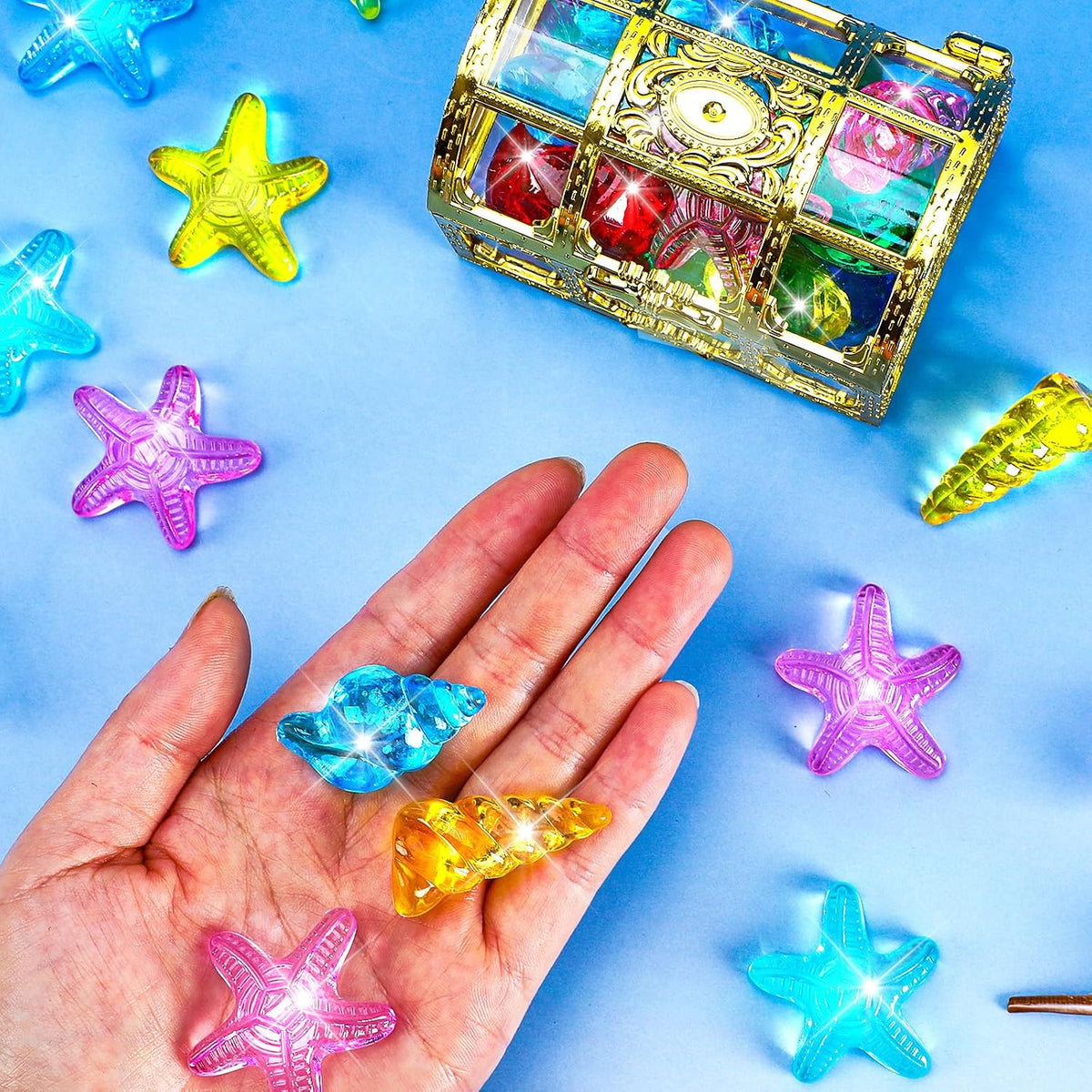 MARFOREVER diving gems pool toys, 15 colorful acrylic diamonds in two sizes - view 12