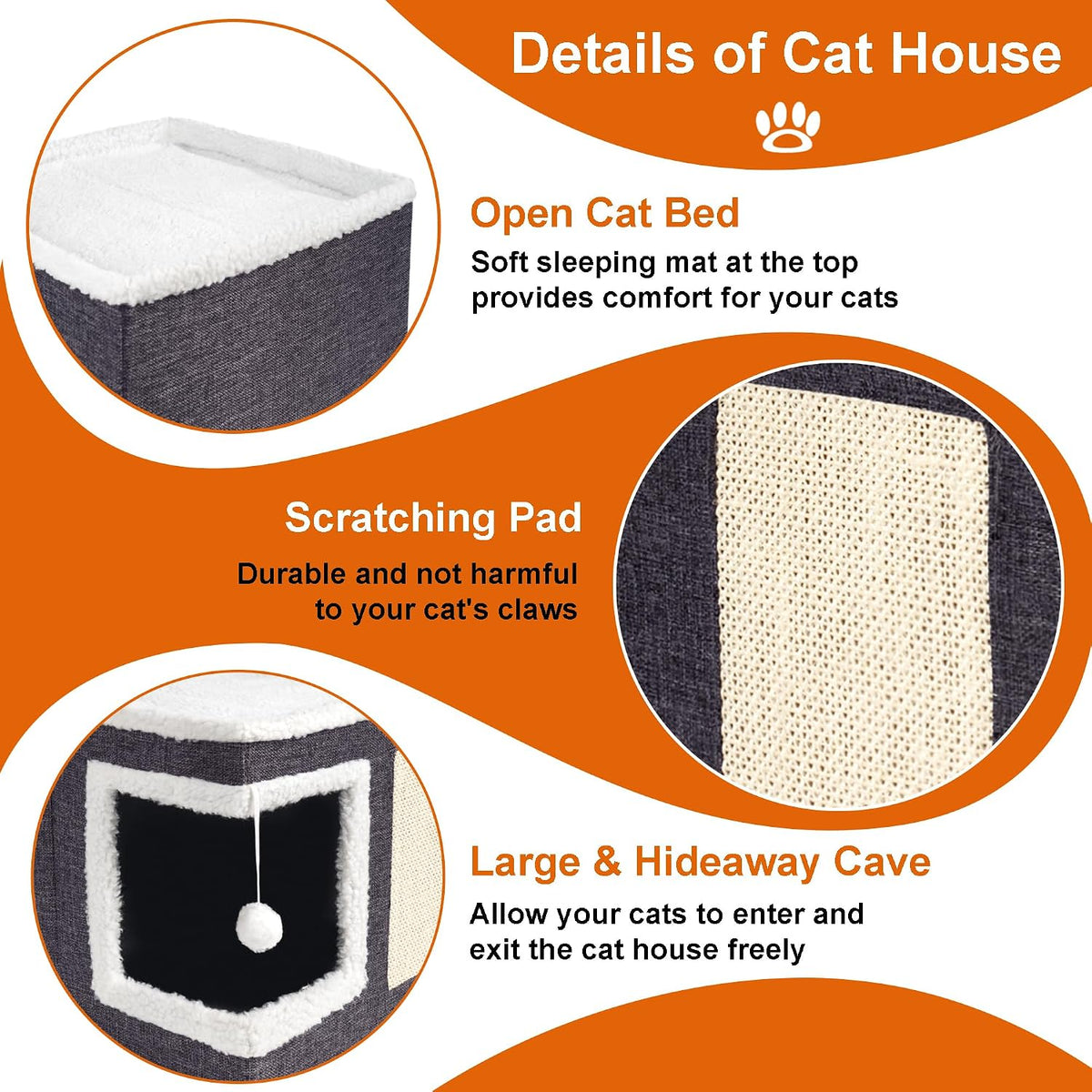 Loyareal Cat Houses for Indoor Cats - S / Dark Grey - image 4