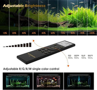 GLOWRIUM LED Aquarium Light with Remote, Full Spectrum Fish Tank Light with Auto Timer, IP67 Waterproof Freshwater Planted Tank Light, Dimmable RGB+W+Moon LEDs with High Performance (9W 12-17in)