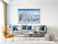 Nature Wall Art Prints - Ocean Forest Mountain Lake Canvas Landscapes - Small to Extra Large Living Room Bedroom Kitchen Bathroom Décor (Snow Covered Trees on Mountain, 47L" x 71W" - 3 panels)
