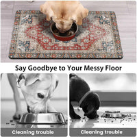 Dog Food Mat for Floors, Absorbent Pet Cat Food Bowl Mat - Bohemia 6 / 27"L x 17"W - image 3