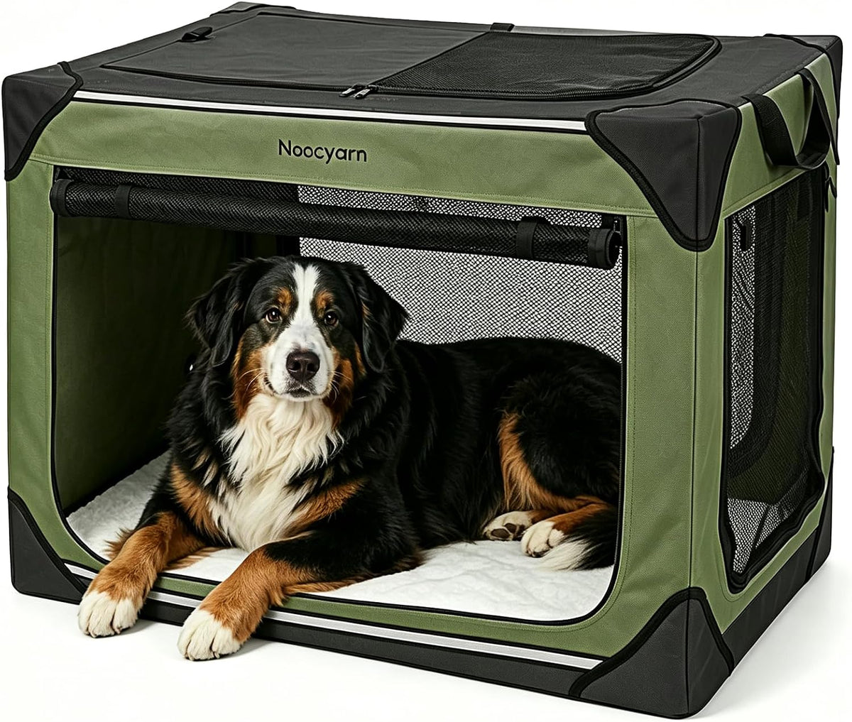 Collapsible Dog Crate for Large Dogs 36 Inch - Green / 42.0"L x 31.0"W x 31.0"H