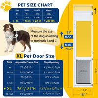 Large Dog Door for Sliding Glass Door - 81" Sliding Door / Xlarge - 1 Flap - image 2