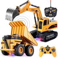 JOYIN 2 PCS Remote Control Construction Vehicle Toy Set