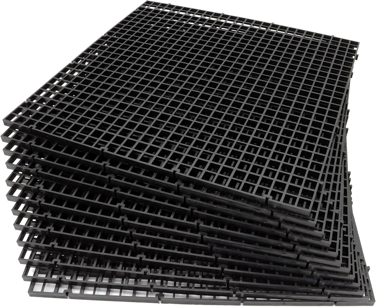 12 Pcs Aquarium Fish Tank Divider Plastic Egg Crate, L – Essentials for Fish - L 12pcs Black