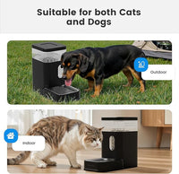Gardner Pet Automatic Dog Water Dispenser Gravity Waterer with Stainless Steel Bowl Water Dispenser 8.5L Large Capacity Water Feeder for Dogs Cats Pets, BPA-Free Noise-Free (Black, 8.5L)