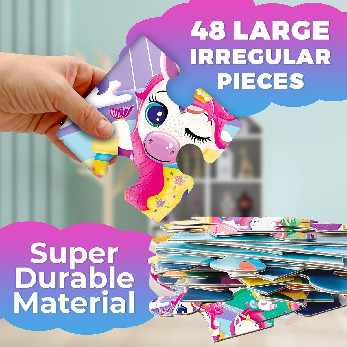 Giant Floor Puzzles for Kids Ages 4-6 - Unicorn - image 3
