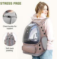 Cat Backpack Carrier, Breathable Cat Carrier Large Space Bubble Pet Backpack for Kitty Small Dog up - Khaki - image 4