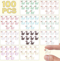 YsesoAi 100Pcs Mini Resin Ducks - Glitter - image 2