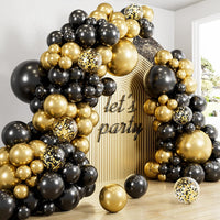 Pastel Rainbow Balloons Arch Garland Kit for Pastel Party Decor – Fun for Kids & Family - Black Gold
