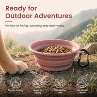 OHMO Collapsible Dog Bowls for Pet Travel, Coral&Brick Red - 2x12oz / Erythrinus&Coral - image 4