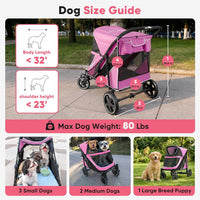 Petbobi Dog Stroller for Large Medium Dogs up to 80 lbs - Pink - image 2