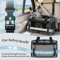 rabbitgoo soft cat carrier with rollable privacy flap and mesh windows - view 3