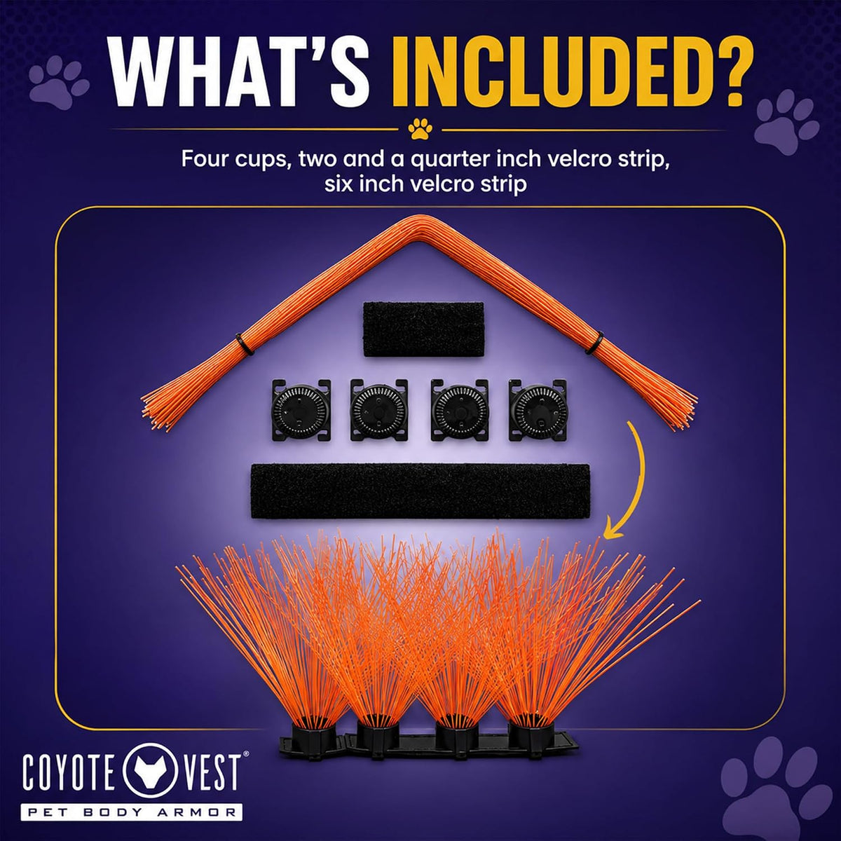 Coyotevest Coyotewhiskers Protective Nylon Dog Harness Bristles - Orange - image 3
