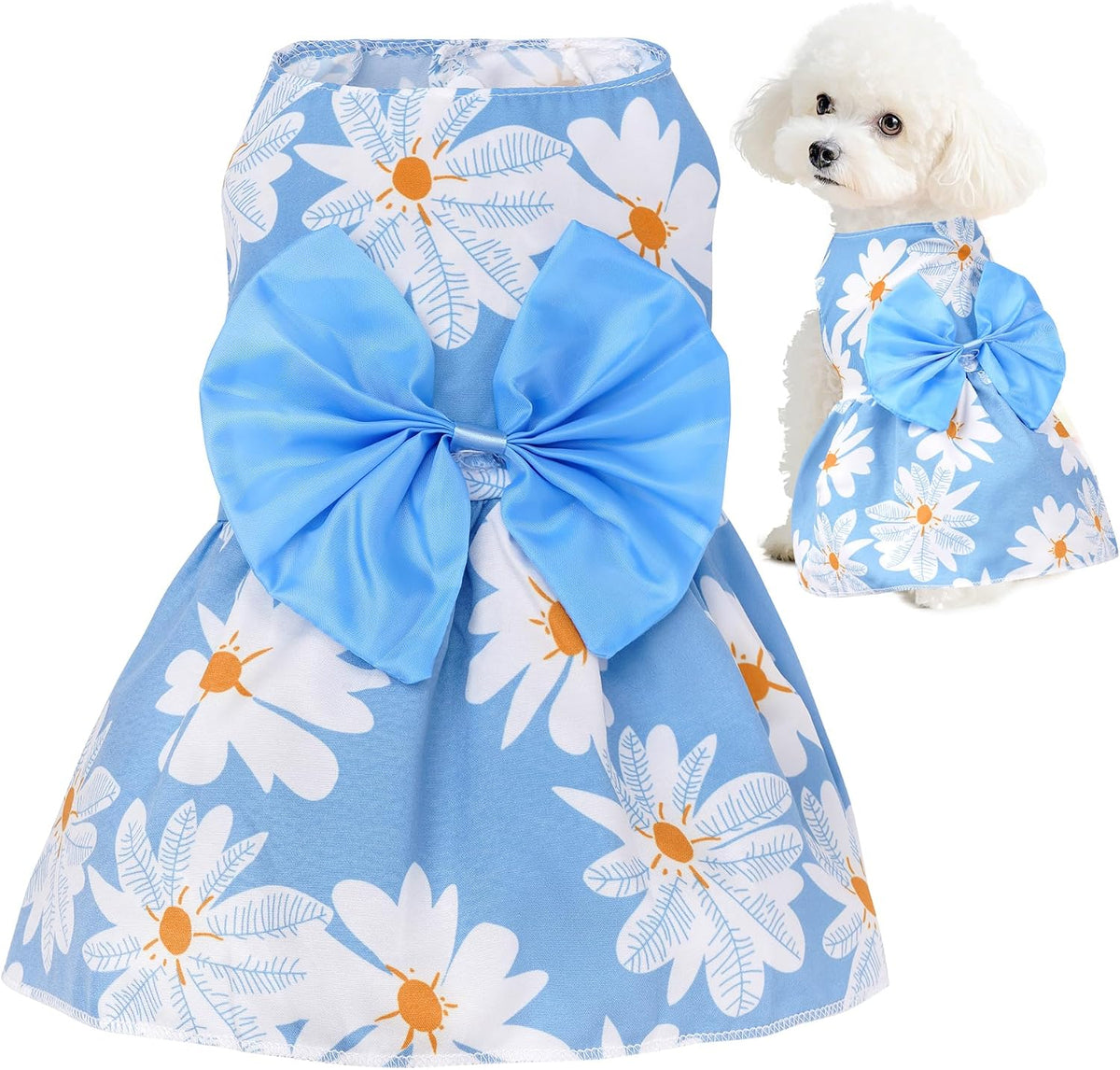 choyaxo Floral Dog Dress Cute Dog Skirt Pet Dress Summer Pet Clothes - Leaf / Large