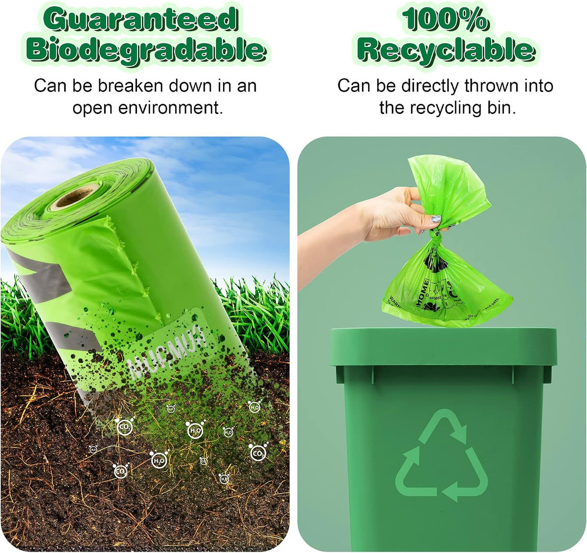 Biodegradable Dog Poop Bags 300 Count, 20 Rolls - 1 Dispenser + 570 Bags - image 3