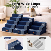 Gardner Pet Dog Stairs for Small Dogs 14" H - Navy / 3.0 / 18"x22"x14"Extra Wide - image 2