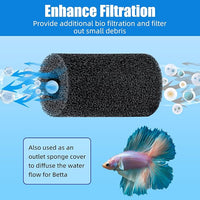 AQUANEAT 6-Pack Pre-Filter Sponge for Aquarium Shrimp Fry Fish Tank Filter 1” Intake, Replacement Foam Cover