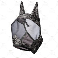 Harrison Howard LumiVista Horse Fly Mask Standard with Ears UV Protection for Horse Paisley Wave L Full Size