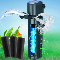 200GPH Aquarium Filter, U-V for Aquarium for 20-75 Gal Tank - Aquarium Filter for 20-75 Gallon / Black