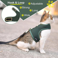 Cat Harness and Leash Set for Walking Escape Proof - Green / M 5.5-9 lbs - image 3